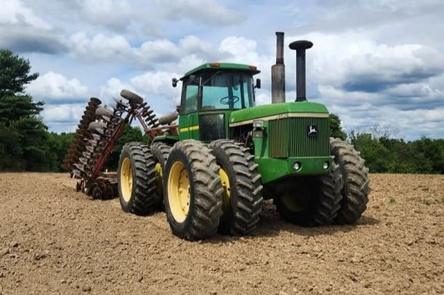 Tractor working on a farm